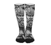 Odin God Vikings Ravens Mens Crew Socks Novelty Over The Calf Tube Athletic Sock
