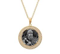 Odin God Vikings Ravens Women's Necklaces Round Alloy Pendant Necklace Minimalist Jewelry Gift