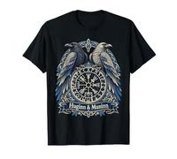 Odin Huginn Muninn Ravens Nordic Vegvisir Knotwork T-Shirt