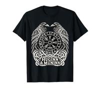 Odin Huginn Muninn Ravens Vegvisir Norse Value Graphic T-Shirt