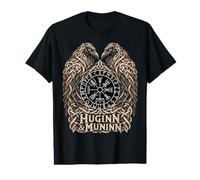 Odin Huginn Muninn Ravens Vegvisir Norse Viking Raven Value Graphic T-Shirt