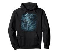 Odin on Sleipnir vs Fenrir Ragnarok Gungnir Norse Myth Vikin Pullover Hoodie