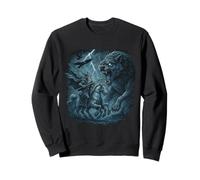 Odin on Sleipnir vs Fenrir Ragnarok Gungnir Norse Myth Vikin Sweatshirt
