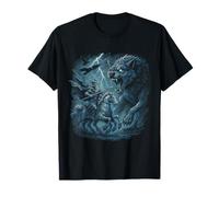 Odin on Sleipnir vs Fenrir Ragnarok Gungnir Norse Myth Vikin T-Shirt