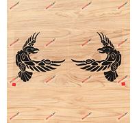 Odin Raven Decal Sticker Vinyl Viking Norse Nord Celtic Knot - Pair Black, 15.2cm - Mirror Images Revsered - for Car Boat Laptop 01291