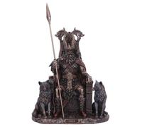 Nemesis Now Bronze Odin All Father Wolves and Throne Figurine,22cm