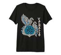 Odin Valhalla Huginn Muninn Ravens Norse Folklore Art Premium T-Shirt