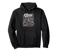 Odin Viking Norse Mythology Ravens Wolves Pullover Hoodie
