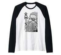 Odin Viking Warrior God Runes Ravens Norse Mythology Raglan Baseball Tee