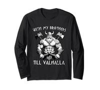 Odins Brothers Valhalla Warrior Gym Viking Beard Axes Runes Long Sleeve T-Shirt