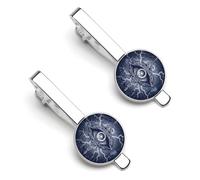 Odin's Eye Tie Clip And Cufflinks Tacks Pin Cuff Links Ties Bar for Necktie 2 Set