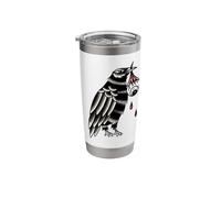 Odins Raven Huggin Munnin Blackwork Norse Viking Mythology Stainless Steel Insulated Tumbler