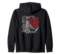 Odins Raven Post Norse Viking Ravens Mythology Warrior Zip Hoodie