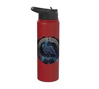 Odins Raven Viking Midgard Thor Walhalla Stainless Steel Insulated Water Bottle