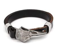 Odin's Ravens Cowhide Bracelet Crow Pirate Skull Head Nordic Viking Chain Men's Adjustable Length Jewelry