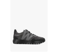 Odisei 110 Black Grey Metallic Leather & Suede Trainers - Black Leather / 35