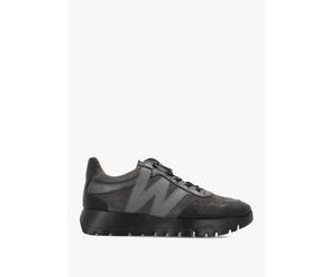 Odisei 110 Black Grey Metallic Leather & Suede Trainers - Black Leather / 40