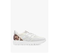 Odisei White Leopard Metallic Suede & Nylon Trainers - Camel Leather / 40