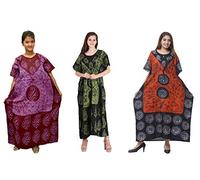 Odishabazaar Cotton Caftan/Kaftan Combo 3 Women's Kaftan Kimono Summer Beachwear Cover up (combo-79)