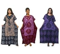 Odishabazaar Cotton Caftan/Kaftan Combo 3 Women's Kaftan Kimono Summer Beachwear Cover up (combo-83)