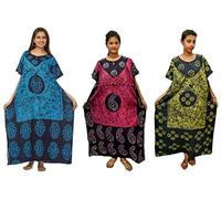 Odishabazaar Cotton Caftan/Kaftan Combo 3 Women's Kaftan Kimono Summer Beachwear Cover up (combo-84)