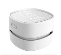 ODISTAR Desk Vacuum Cleaner,Mini Table dust Sweeper Energy with Digital Timer,Endurance up to 400 mins,360º Rotatable Design for Cleaning Rubber shavings,Crumbs Keyboard of Gifts for Kids(White)