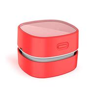 ODISTAR Desktop Vacuum Cleaner,Mini Table dust Sweeper Energy Saving,High Endurance up to 400 mins,Cordless&360º Rotatable for Cleaning Hairs,Crumbs,Computer Keyboard of Kids Gift(Red Charging)