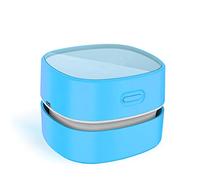 ODISTAR Desktop Vacuum cleaner,Mini table dust sweeper Energy Saving,High endurance up to 400 mins,Cordless&360º Rotatable Design for Cleaning Hairs,Crumbs,Computer Keyboard of kid gift(blue charging)
