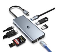 oditton 8 in 1 USB C Hub, USB C Adapter, Dual Display 4K HDMI, USB C Dock for Mac Pro/Air(Ethernet, USB 2.0, 5 Gbps USB 3.0, 100W PD, SD/TF Reader) for Dell, Surface, HP, Lenovo