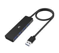oditton USB 3.0 Hub, USB Adapter, 5Gbps Transmission Speed, A Reliable 4-Port USB Hub to Extend Connectivity for Laptops, Xbox, Flash Drives, Hard Drives, Consoles, Printers and More