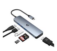 oditton USB C Hub, 6 in 1 USB C Adapter for Mac Pro/Air, High-Speed USB 3.0 Dock for Dell, Surface, HP, Lenovo, and More (4K HDMI, SD/TF, USB A 3.0)