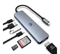 oditton USB C HUB, 7 in 1 Hub Adapter, HDMI Output, 100W PD, USB C 3.0, 2 x USB 3.0, SD and Micro SD Card Reader, Perfect for Dell XPS/HP/Surface Laptops and More Type C Devices