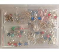 Odiwellan Gold Charms for Socks, Shoe Charms for Sneakers, Bling Pearl Brooch Pins, Buttons for Junk Socks & Hat Decoration; Stylish Pins for Women's Sneakers, Socks and Clothing Accessories (Gold)