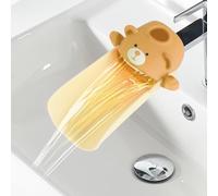 ODIWEN Faucet Extender Toddler,with Temperature Sensor Effect, Silicone Faucet Extender, Faucet Handle Extender, Sink Handle Extenders, Guide Sink Extender, Hand Washing Faucet Extension (Brown)