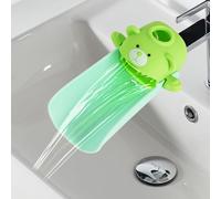 ODIWEN Faucet Extender Toddler,with Temperature Sensor Effect, Silicone Faucet Extender, Faucet Handle Extender, Sink Handle Extenders, Guide Sink Extender, Hand Washing Faucet Extension (Green)