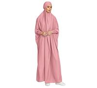 Odizli Abaya for Women Muslim UK Hijab Hooded Long Sleeve Full Length Islamic Clothes Eid Mubarak Ramadan Evening Gown Modest Burka Maxi Prayer Dress Jilbab Khimar Burqa Dubai Turkey Kaftan Pink F