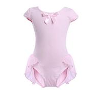 Odizli Ballet Leotard for Girls Kids Toddler Baby Ballerina Dance Costume Cap Sleeve Cotton Bodysuit Ballet Dress High Low Skirted Gymnastic Skating Performance Dancewear Activewear Pink 4-5 Years