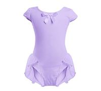 Odizli Ballet Leotard for Girls Kids Toddler Baby Ballerina Dance Costume Cap Sleeve Cotton Bodysuit Ballet Dress High Low Skirted Gymnastic Skating Performance Dancewear Activewear Purple 4-5 Years