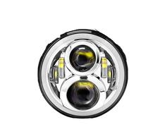 ODKBFG Headlamp Universal 7" Inch H4 LED Moto Headlight For Softail For Slim For Fat For Boy 7inch Halo Angel Eyes DRL DOT Led Headlamp Motorcycle Front Headlight(60W Headlight C)