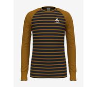 Odlo Active Warm Eco Kids Stripes Long Sleeve Base Layer Top Brown Dark Blue Kids - 92