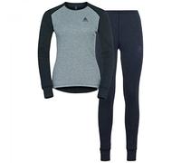 Odlo Active Warm Eco Women's Functional Underwear Set, dark grey melange - grey melange, XL