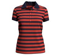 Odlo Concord Women's Polo Shirt, womens, Women's Polo Shirt, 550751, Hot Coral - Diving Navy - Stripes, M