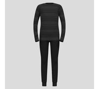 Odlo Kids' Active Warm Base Layer Set - 116 / Black/Grey Melange