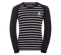 Odlo Kids Functional long-sleeve shirt with stripe print ACTIVE WARM ECO, black - grey melange, 164