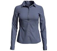 Odlo Kumano Check Women's Long-Sleeved Blouse, womens, Women's Long Sleeve Blouse, 594841, amparo blue - odlo concrete grey - check, M