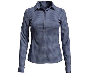 Odlo Kumano Check Women's Long-Sleeved Blouse, womens, Women's Long Sleeve Blouse, 594841, amparo blue - odlo concrete grey - check, S
