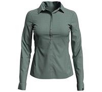 Odlo Kumano Check Women's Long-Sleeved Blouse, womens, Women's Long Sleeve Blouse, 594841, cream de menthe - odlo concrete grey - check, XS