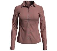 Odlo Kumano Check Women's Long-Sleeved Blouse, womens, Women's Long Sleeve Blouse, 594841, hot coral - odlo concrete grey - check, S