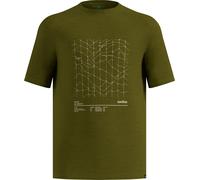 Odlo - Lightweight merino wool T-shirt - Merino Tencel Hyper Map Tee M Guacamole Melange for Men in Wool - Size XL - Khaki Khaki XL