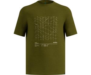 Odlo - Lightweight merino wool T-shirt - Merino Tencel Hyper Map Tee M Guacamole Melange for Men in Wool - Size M - Khaki Khaki M